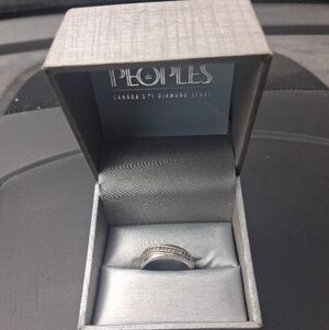 Peoples Jewellers 0.25 CT. T.W. Diamond Slant Wedding Band White Gold